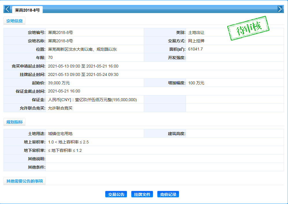 新地王诞生，莱芜区钢城区集中土拍盛宴落幕，共计揽金超18亿！(图12)