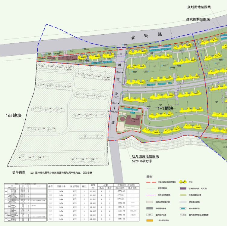 莱芜恒大金碧天下莱雪2012-1-1地块住宅及幼儿园建设工程规划批前公示 (图6)