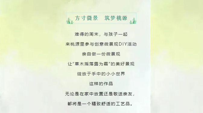 桃源里玺园|方寸微景 筑梦桃源丨周末微景观DIY活动来了！！(图5)